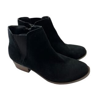 Kensie Womens 10 Gazelle Black Ankle Boots Suede Leather Shoe Booties Side Zip